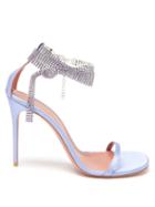 Amina Muaddi - Georgia Crystal-strap Silk-satin Sandals - Womens - Blue