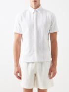 Thorsun - Short-sleeved Open-work Crocheted Cotton Shirt - Mens - White