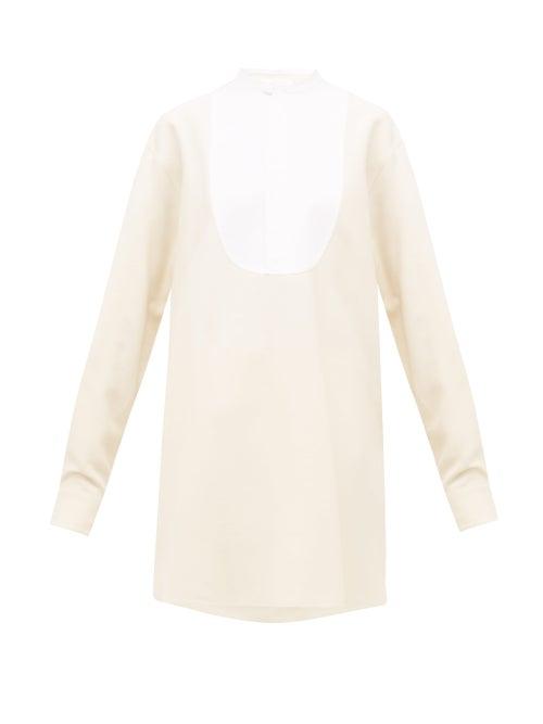 Matchesfashion.com Jil Sander - Basketweave Yoke Slubbed Top - Womens - Beige Multi