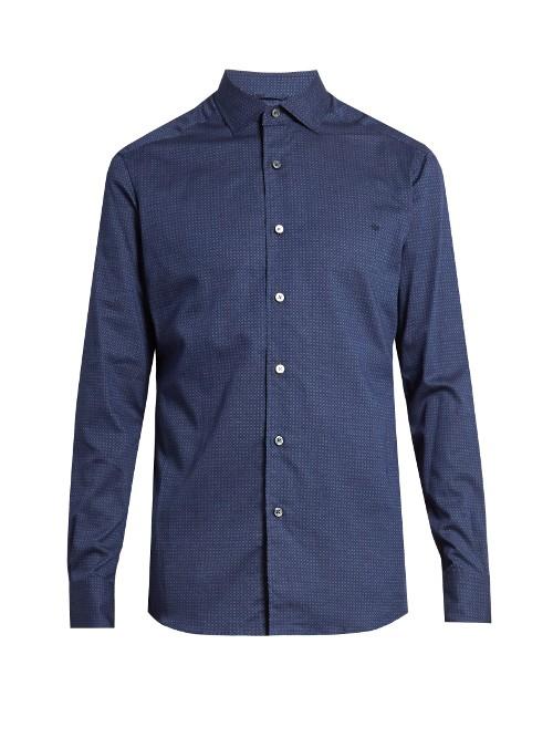 Ermenegildo Zegna Micro Diamond-print Cotton Shirt