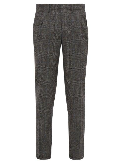 Matchesfashion.com Incotex - Prince Of Wales Check Wool Trousers - Mens - Grey Multi