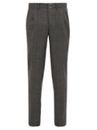 Matchesfashion.com Incotex - Prince Of Wales Check Wool Trousers - Mens - Grey Multi