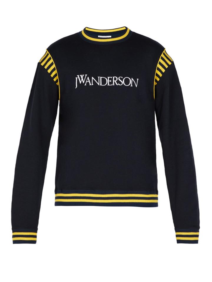 Jw Anderson Logo-embroidered Cotton-jersey Sweater