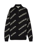 Balenciaga Intarsia-logo Half-zip Sweater