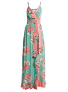 Racil Geisha Fan-print Silk Wrap Dress