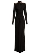Alexander Mcqueen Cut-out Embellished Jersey Evening Gown