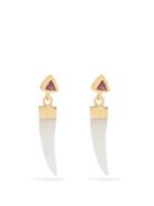 Theodora Warre Garnet, Chalcedony And Gold-plated Earrings