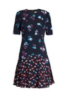 Rebecca Taylor Floral-print Fluted Crepe Dress