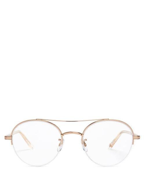 Matchesfashion.com Garrett Leight - Manchester 48 Round Frame Glasses - Womens - Rose Gold