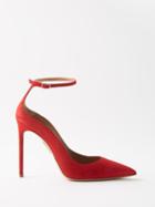 Aquazzura - Love Affair 105 Suede Pumps - Womens - Red