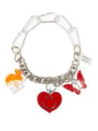 Matchesfashion.com Chopova Lowena - Vintage Heart-charm Chain Necklace - Womens - Red