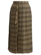 Matchesfashion.com Joseph - Beck Tartan Wool Kilt Skirt - Womens - Brown
