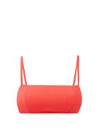 Matchesfashion.com Ganni - Square-neck Ribbed Bikini Top - Womens - Red