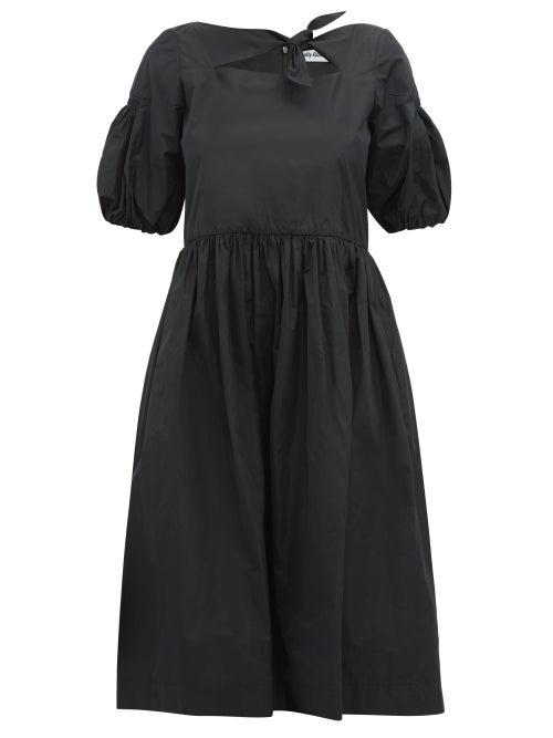 Matchesfashion.com Molly Goddard - Veronica Cut Out Taffeta Midi Dress - Womens - Black