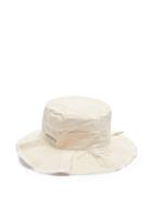 Matchesfashion.com Jacquemus - Bob Artichaut Frayed Logo-plaque Cotton Bucket Hat - Womens - Cream