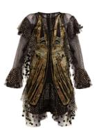 Matchesfashion.com Romance Was Born - Exoskeleton Embroidered Tulle Dress - Womens - Black Multi
