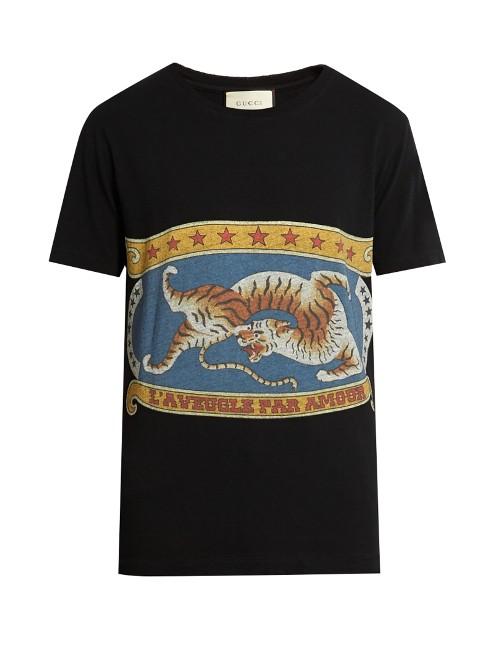 Gucci Circus-print Short-sleeved Cotton T-shirt