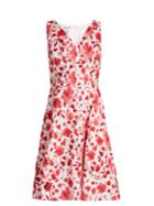Oscar De La Renta Floral-print V-neck Cotton-blend Dress