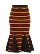 Wales Bonner - Brixton Striped Cotton-knit Skirt - Womens - Red Multi