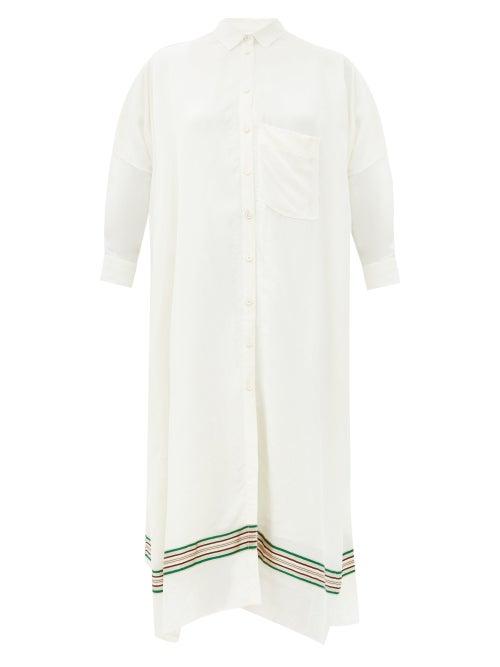 Matchesfashion.com Jil Sander - Nettie Striped Canvas Shirt Dress - Womens - White