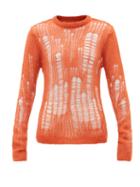Rick Owens - Distressed-knit Sweater - Womens - Orange