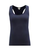 Hanro - Yoga Scoop-neck Tank Top - Womens - Dark Navy
