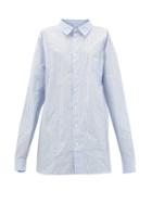 Matchesfashion.com Vetements - Striped Paper-poplin Shirt - Womens - Blue White