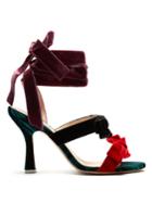 Attico Diletta Bow-embellished Velvet Sandals