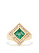 Jade Jagger Diamond, Emerald & Yellow-gold Kite Ring