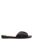 Matchesfashion.com Christian Louboutin - Nicol Is Back Satin Crepe Slides - Womens - Black
