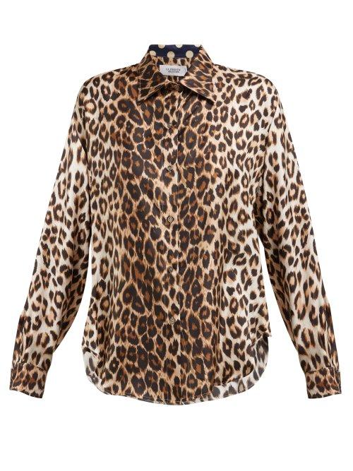 Matchesfashion.com La Prestic Ouiston - Varenne Leopard Print Silk Twill Blouse - Womens - Brown Multi