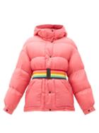 Matchesfashion.com Perfect Moment - Oversized Rainbow Belt Down Filled Ski Jacket - Womens - Pink