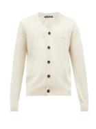 Matchesfashion.com Acne Studios - Keve Face-logo Appliqu Wool Cardigan - Mens - Beige