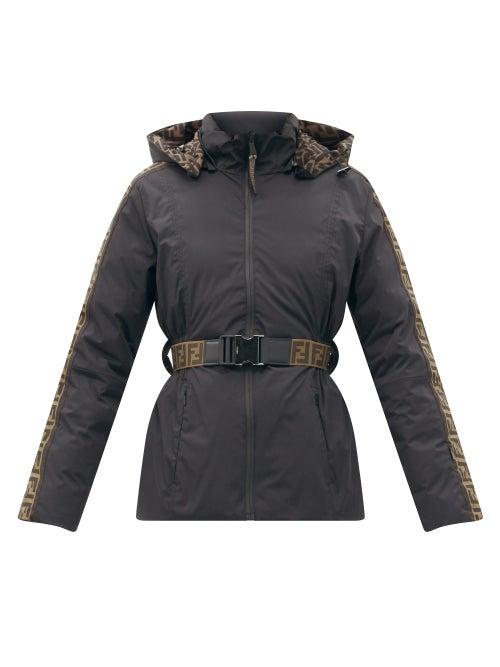 Matchesfashion.com Fendi - Reversible Hooded Logo-print Down Ski Jacket - Womens - Black