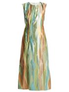 Matchesfashion.com Carl Kapp - Northern Lights Sleeveless Jacquard Midi Dress - Womens - Green Multi