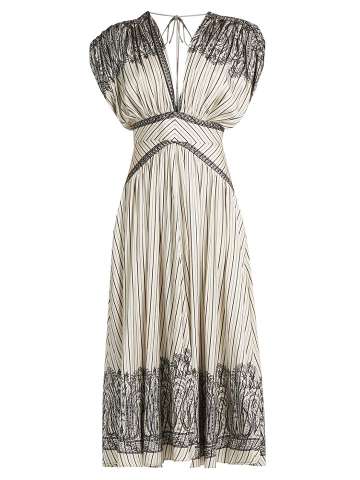 Etro Tie-back Striped Silk-twill Dress