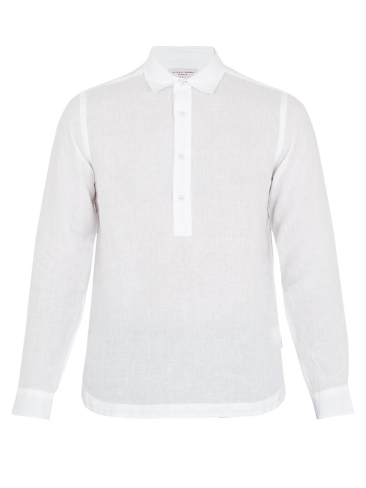 Orlebar Brown Ridley Riviera Point-collar Linen Shirt