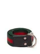 Matchesfashion.com Gucci - Web Striped Canvas Belt - Mens - Green Multi