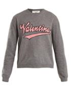 Matchesfashion.com Valentino - Logo Intarsia Wool And Cashmere Blend Sweater - Womens - Grey Multi