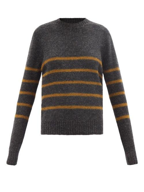 Zanini - Striped Wool Sweater - Womens - Grey Multi