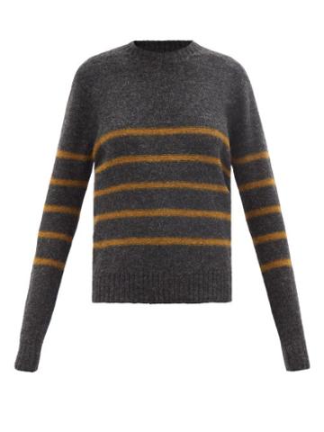 Zanini - Striped Wool Sweater - Womens - Grey Multi