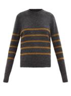 Zanini - Striped Wool Sweater - Womens - Grey Multi