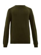 Matchesfashion.com Sunspel - Crew Neck Wool Sweater - Mens - Khaki
