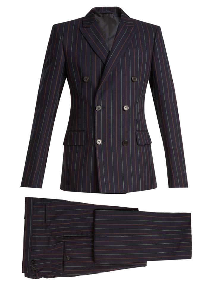 Connolly Striped Double-breasted Cotton Suit