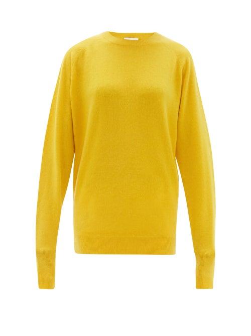 Matchesfashion.com Raey - Raglan Sleeve Boyfriend Cashmere Sweater - Womens - Yellow