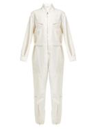 Matchesfashion.com Stella Mccartney - Technical High Neck Twill Boiler Suit - Womens - Ivory
