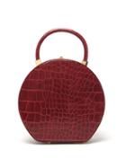 Matchesfashion.com Sparrows Weave - The Round Wicker And Leather Bag - Womens - Burgundy
