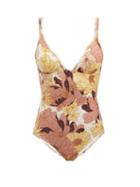 Matchesfashion.com Ephemera - Maui Floral-print Swimsuit - Womens - Orange Multi