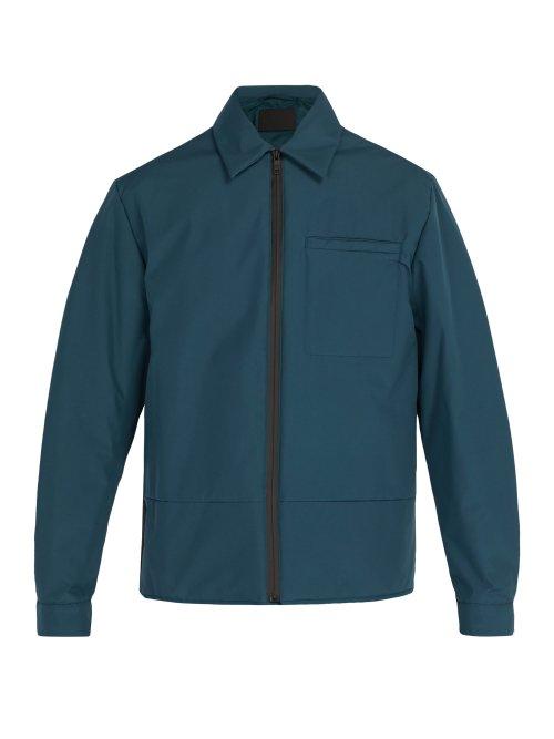 Matchesfashion.com Prada - Point Collar Padded Jacket - Mens - Light Blue