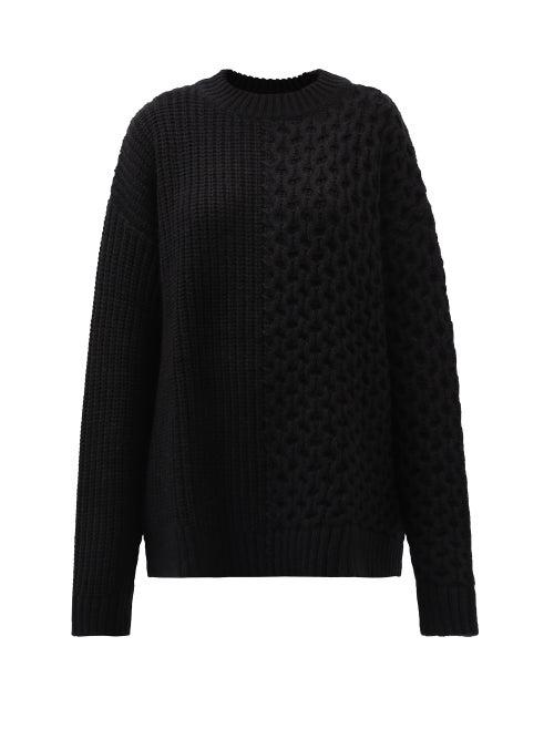 Altu - Ribbed Cable-knit Merino-blend Sweater - Womens - Black